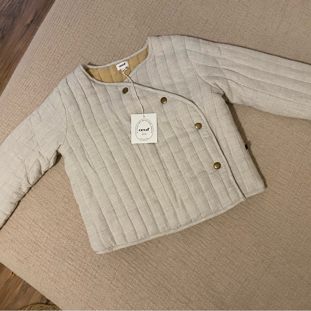 Oeuf Cloud/Sand Quilted Jacket with Button Detail NWT 5/6 - Picture 2 of 3